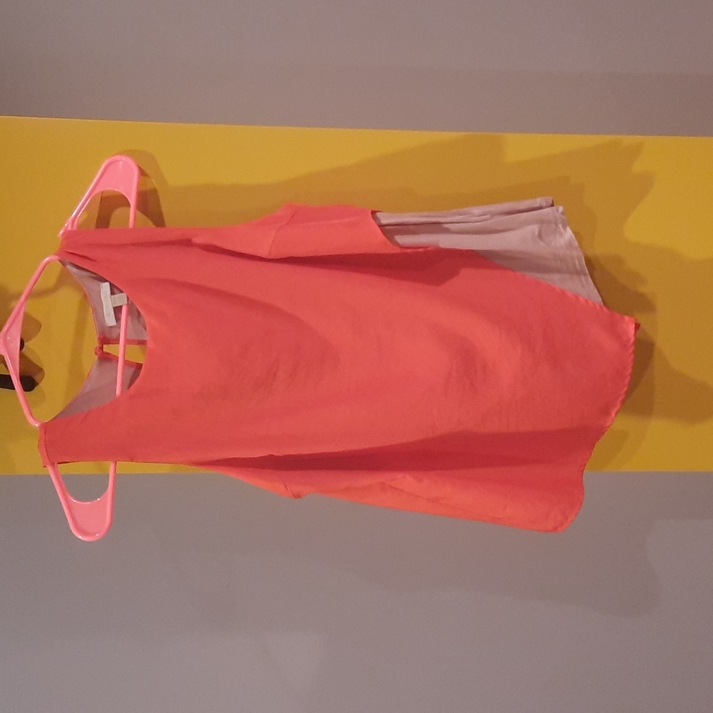 Anthropologie orange and tan tank top, sz XS